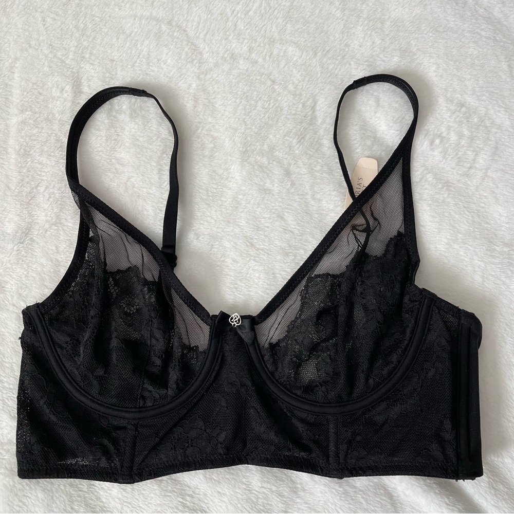 Victoria's Secret Body by Victoria Lace Unlined Demi Bra/Bralette Size 34C